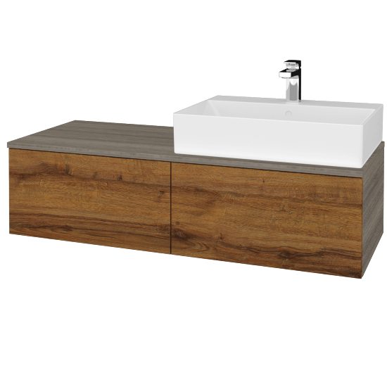 Kúpeľňová skrinka MODULE SZZ12 120 umývadlo Kube - D03 Cafe - D27 Cognac - Levé - Nie