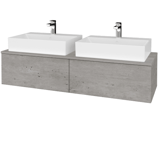 Kúpeľňová skrinka MODULE SZZ12 140 umývadlo Kube - D01 Betón - D01 Betón - Nie
