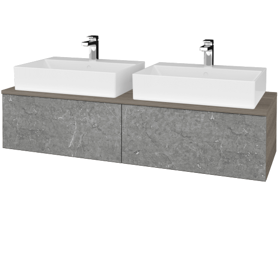 Kúpeľňová skrinka MODULE SZZ12 140 umývadlo Kube - D03 Cafe - D20 Galaxy - Nie