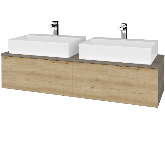 Kúpeľňová skrinka MODULE SZZ12 140 umývadlo Kube - D03 Cafe - D22 Karamel - Nie