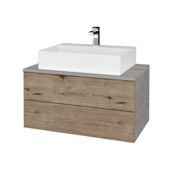 Kúpeľňová skrinka MODULE SZZ2 80 umývadlo Kube - D01 Betón - D23 Herkules - Nie