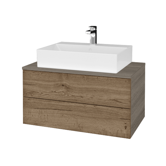 Kúpeľňová skrinka MODULE SZZ2 80 umývadlo Kube - D03 Cafe - D21 Tobacco - Nie