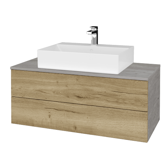 Kúpeľňová skrinka MODULE SZZ2 100 umývadlo Kube - D01 Betón - D26 Ontario - Nie