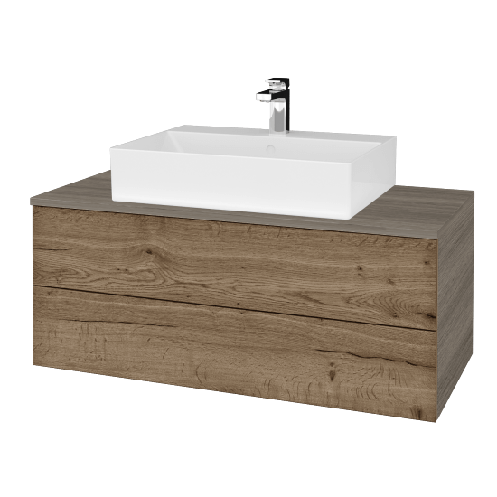 Kúpeľňová skrinka MODULE SZZ2 100 umývadlo Kube - D03 Cafe - D21 Tobacco - Nie