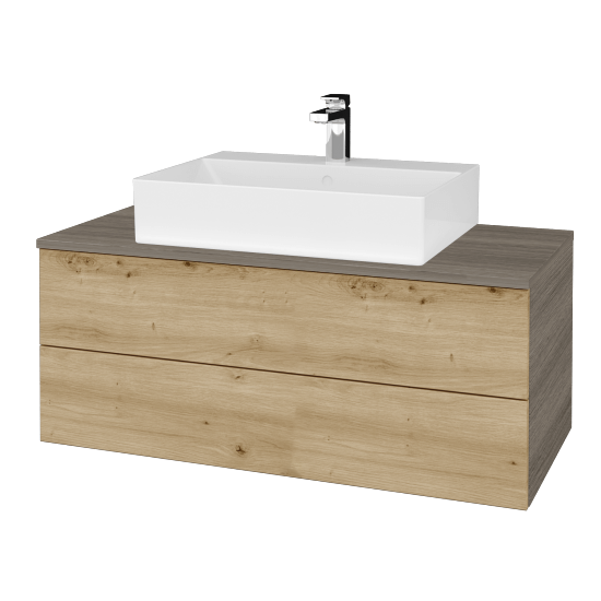 Kúpeľňová skrinka MODULE SZZ2 100 umývadlo Kube - D03 Cafe - D22 Karamel - Nie