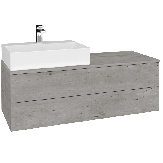 Kúpeľňová skrinka MODULE SZZ4 120 umývadlo Kube - D01 Betón - D01 Betón - Pravé