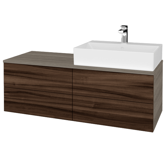 Kúpeľňová skrinka MODULE SZZ4 120 umývadlo Kube - D03 Cafe - D06 Orech - Levé - Nie