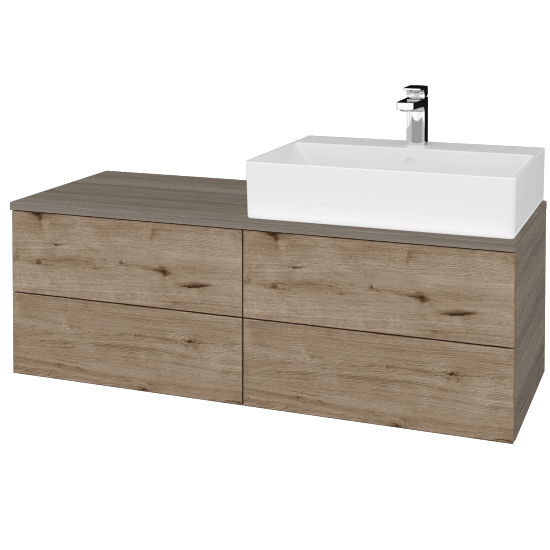 Kúpeľňová skrinka MODULE SZZ4 120 umývadlo Kube - D03 Cafe - D23 Herkules - Levé - Nie