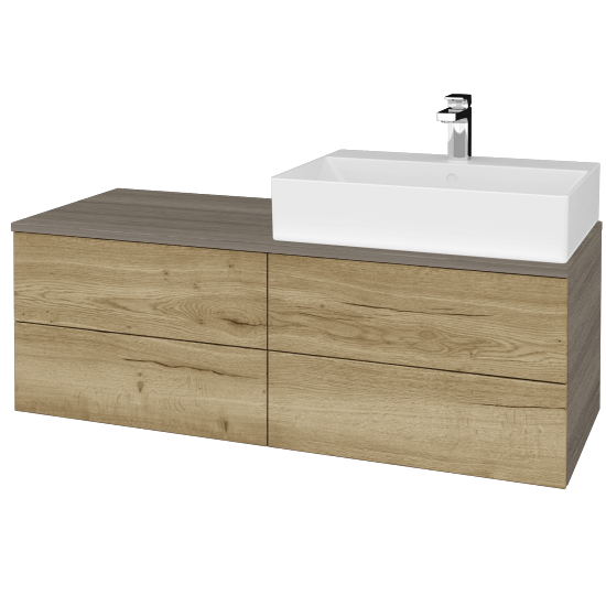 Kúpeľňová skrinka MODULE SZZ4 120 umývadlo Kube - D03 Cafe - D26 Ontario - Levé - Nie