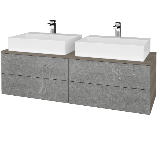 Kúpeľňová skrinka MODULE SZZ4 140 umývadlo Kube - D03 Cafe - D20 Galaxy - Nie