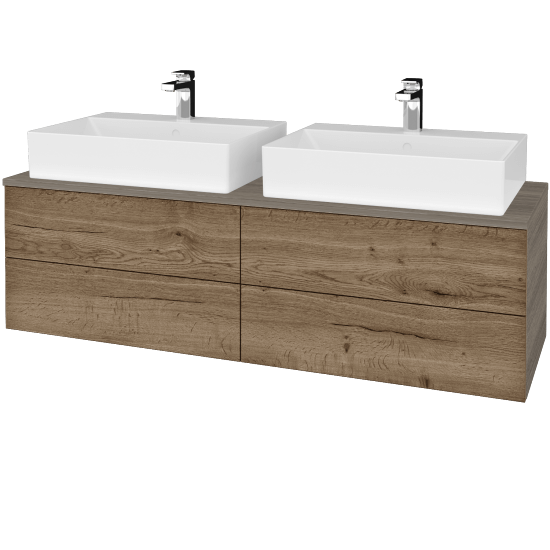 Kúpeľňová skrinka MODULE SZZ4 140 umývadlo Kube - D03 Cafe - D21 Tobacco - Nie