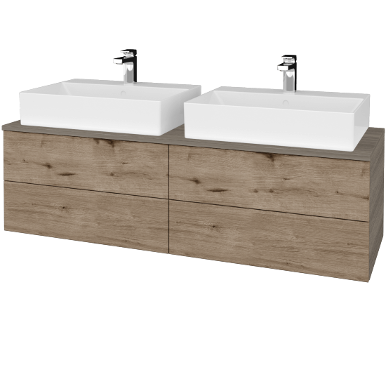 Kúpeľňová skrinka MODULE SZZ4 140 umývadlo Kube - D03 Cafe - D23 Herkules - Nie