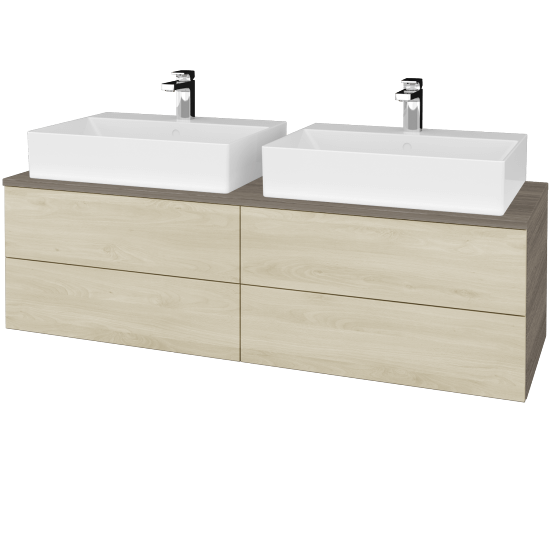 Kúpeľňová skrinka MODULE SZZ4 140 umývadlo Kube - D03 Cafe - D24 Ohio - Nie