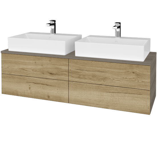 Kúpeľňová skrinka MODULE SZZ4 140 umývadlo Kube - D03 Cafe - D26 Ontario - Nie