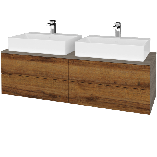 Kúpeľňová skrinka MODULE SZZ4 140 umývadlo Kube - D03 Cafe - D27 Cognac - Nie