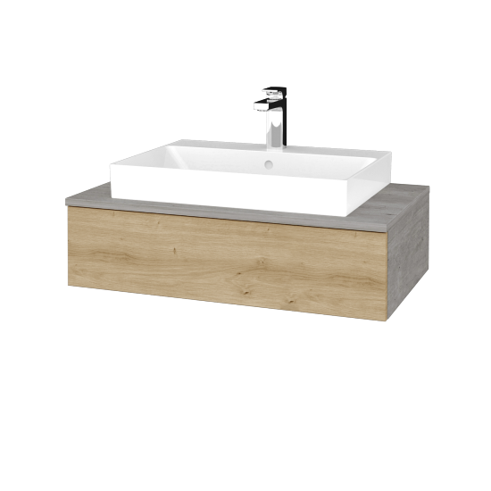 Kúpeľňová skrinka MODULE SZZ 80 umývadlo Glance - D01 Betón - D22 Karamel - Nie