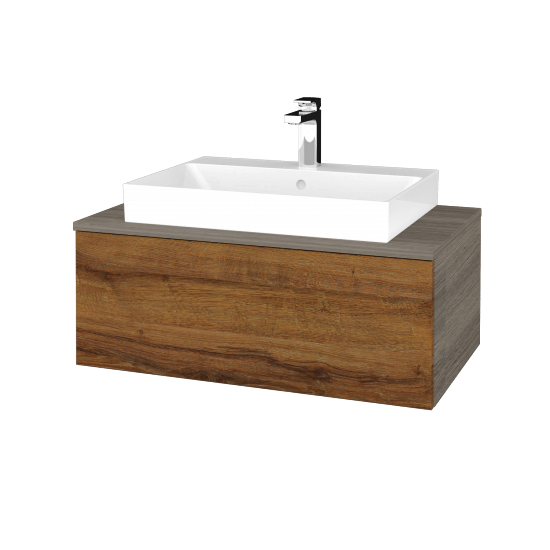 Kúpeľňová skrinka MODULE SZZ1 80 umývadlo Glance - D03 Cafe - D27 Cognac - Nie