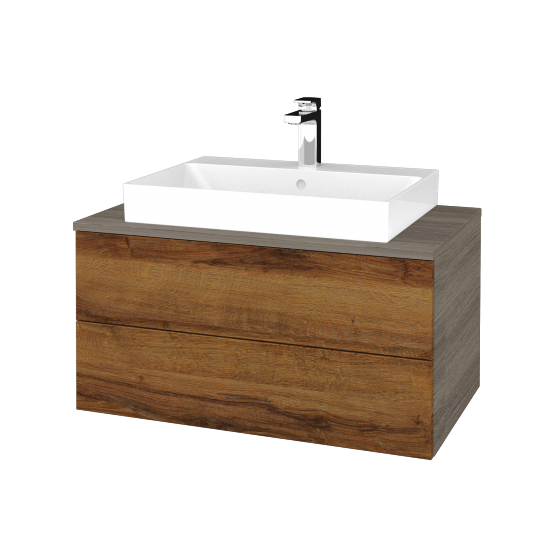 Kúpeľňová skrinka MODULE SZZ2 80 umývadlo Glance - D03 Cafe - D27 Cognac - Nie