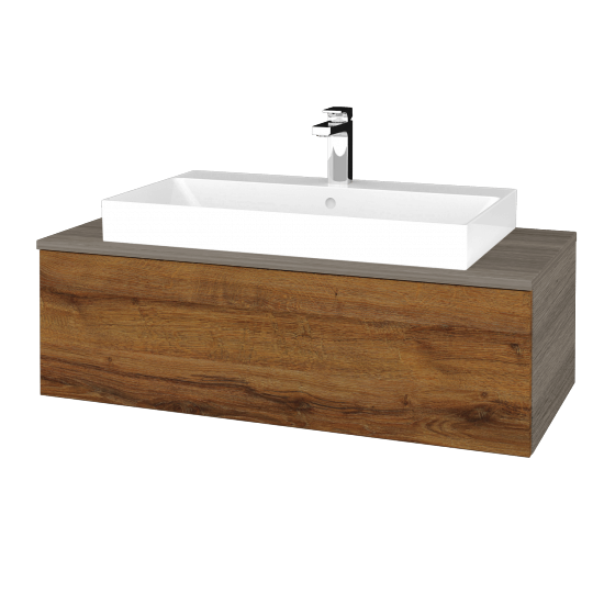 Kúpeľňová skrinka MODULE SZZ1 100 umývadlo Glance - D03 Cafe - D27 Cognac - Nie