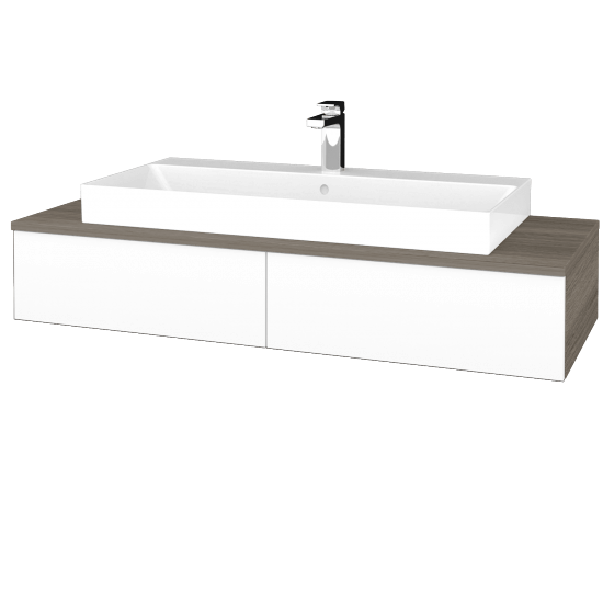 Kúpeľňová skrinka MODULE SZZ2 120 umývadlo Glance - D03 Cafe - M01 Biela mat - Nie