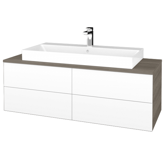 Kúpeľňová skrinka MODULE SZZ4 120 umývadlo Glance - D03 Cafe - M01 Biela mat - Nie