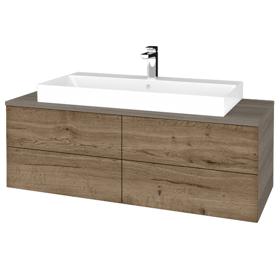 Kúpeľňová skrinka MODULE SZZ4 120 umývadlo Glance - D03 Cafe - D21 Tobacco - Nie