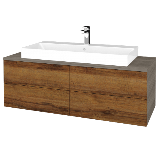 Kúpeľňová skrinka MODULE SZZ4 120 umývadlo Glance - D03 Cafe - D27 Cognac - Nie