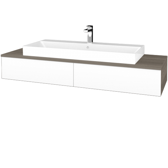 Kúpeľňová skrinka MODULE SZZ2 140 umývadlo Glance - D03 Cafe - M01 Biela mat - Nie
