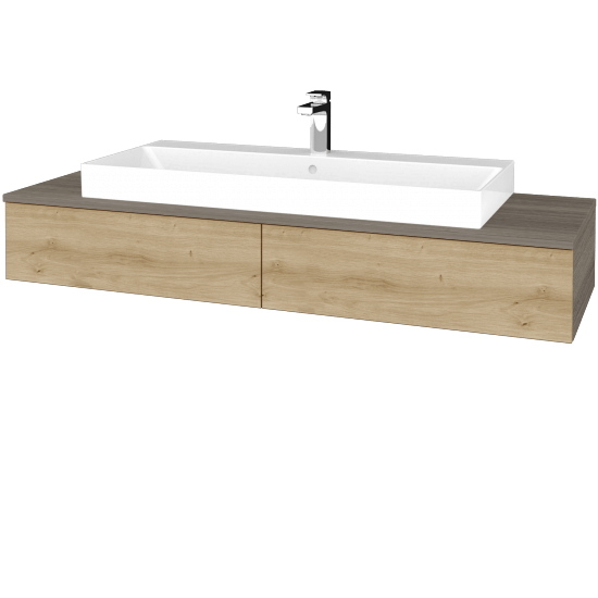 Kúpeľňová skrinka MODULE SZZ2 140 umývadlo Glance - D03 Cafe - D22 Karamel - Nie