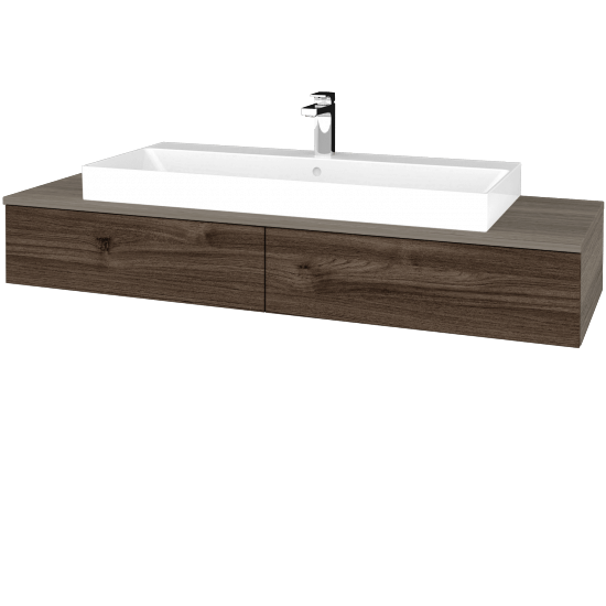 Kúpeľňová skrinka MODULE SZZ2 140 umývadlo Glance - D03 Cafe - D25 Teak - Nie