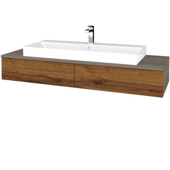 Kúpeľňová skrinka MODULE SZZ2 140 umývadlo Glance - D03 Cafe - D27 Cognac - Nie