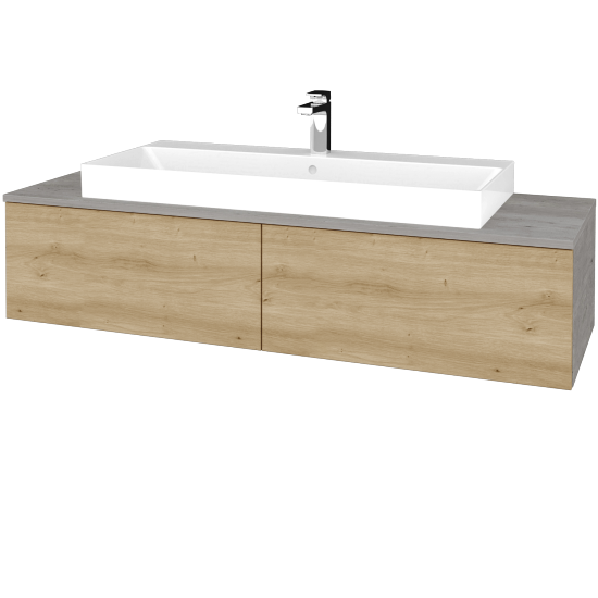 Kúpeľňová skrinka MODULE SZZ12 140 umývadlo Glance - D01 Betón - D22 Karamel - Nie