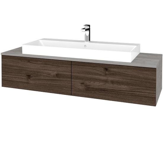 Kúpeľňová skrinka MODULE SZZ12 140 umývadlo Glance - D01 Betón - D25 Teak - Nie