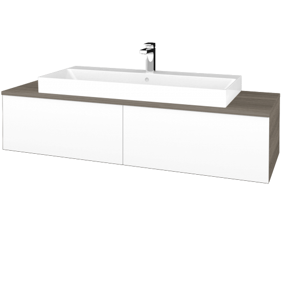 Kúpeľňová skrinka MODULE SZZ12 140 umývadlo Glance - D03 Cafe - L01 Biela vysoký lesk - Nie