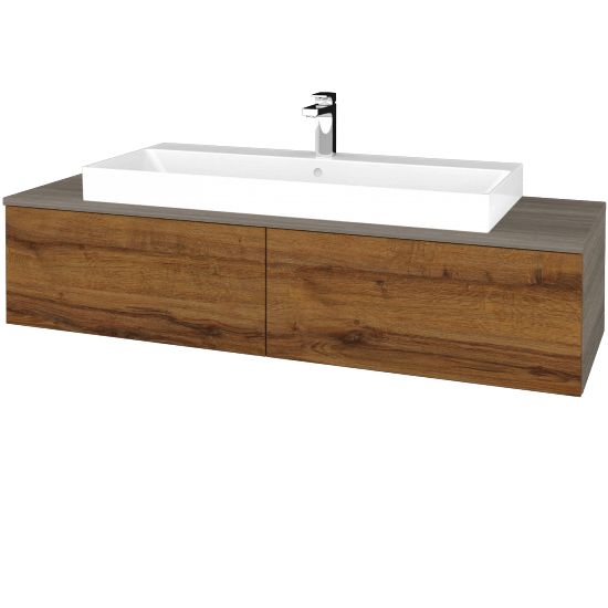 Kúpeľňová skrinka MODULE SZZ12 140 umývadlo Glance - D03 Cafe - D27 Cognac - Nie