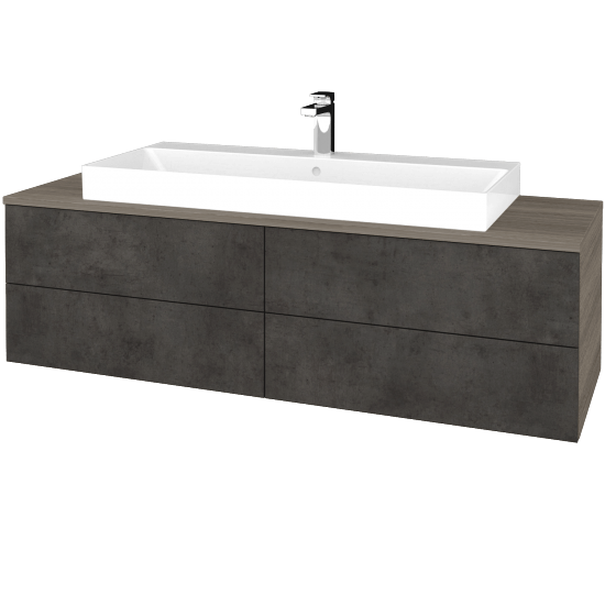 Kúpeľňová skrinka MODULE SZZ4 140 umývadlo Glance - D03 Cafe - D16 Tmavý betón - Nie