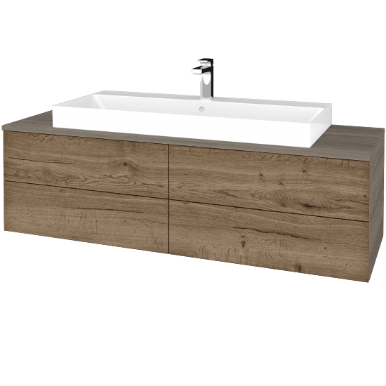 Kúpeľňová skrinka MODULE SZZ4 140 umývadlo Glance - D03 Cafe - D21 Tobacco - Nie