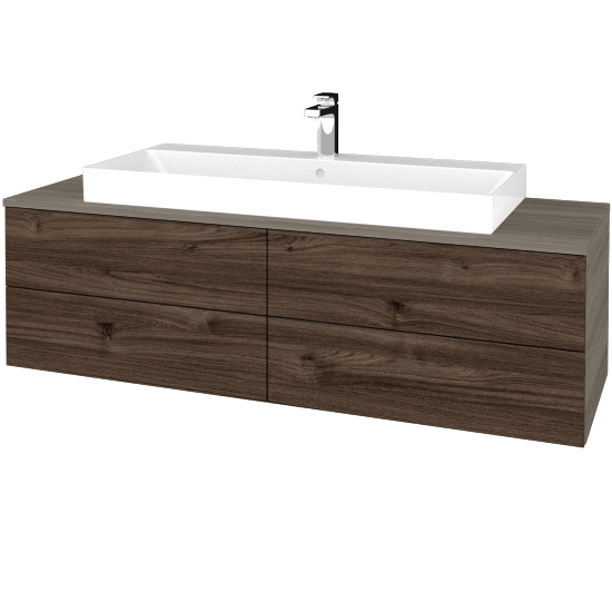 Kúpeľňová skrinka MODULE SZZ4 140 umývadlo Glance - D03 Cafe - D25 Teak - Nie