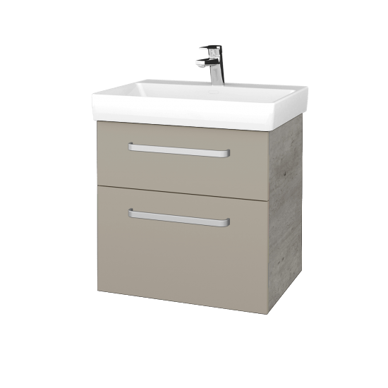 Kúpeľňová skrinka PROJECT SZZ2 60  - D01 Betón - Úchytka T01 - L04 Béžová vysoký lesk