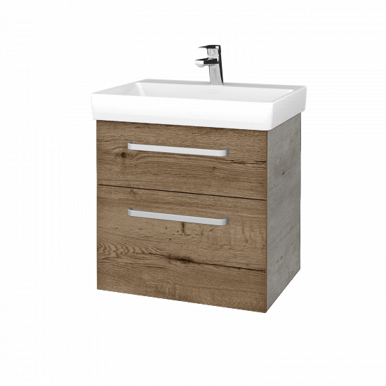 Kúpeľňová skrinka PROJECT SZZ2 60  - D01 Betón - Úchytka T01 - D21 Tobacco