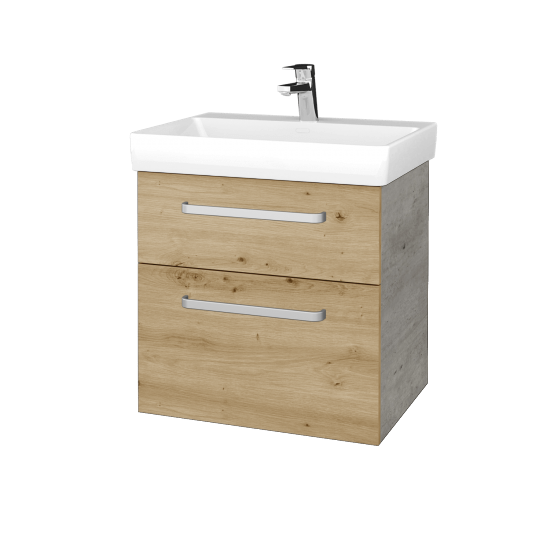 Kúpeľňová skrinka PROJECT SZZ2 60  - D01 Betón - Úchytka T01 - D22 Karamel