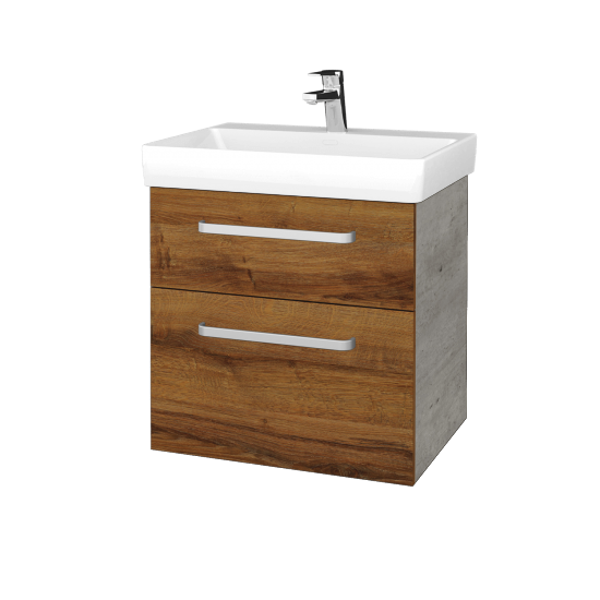 Kúpeľňová skrinka PROJECT SZZ2 60  - D01 Betón - Úchytka T01 - D27 Cognac