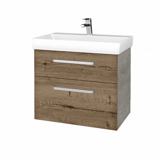 Kúpeľňová skrinka PROJECT SZZ2 70  - D01 Betón - Úchytka T01 - D21 Tobacco