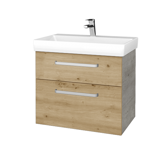 Kúpeľňová skrinka PROJECT SZZ2 70  - D01 Betón - Úchytka T01 - D22 Karamel