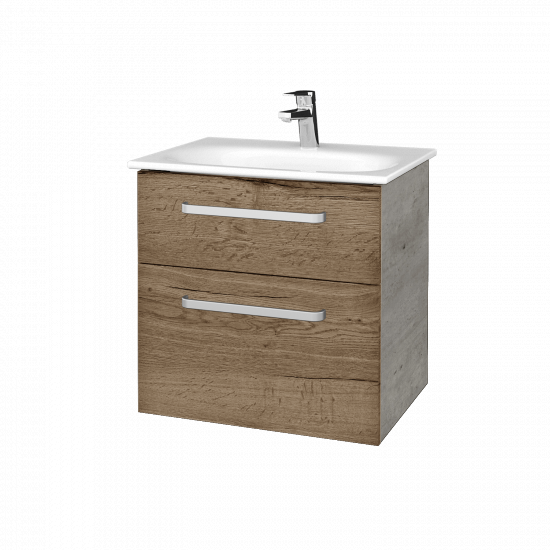 Kúpeľňová skrinka PROJECT SZZ2 60  - D01 Betón - Úchytka T01 - D21 Tobacco