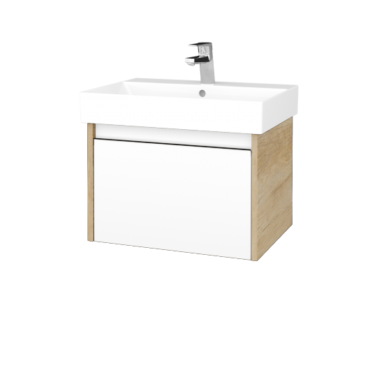 Umývadloá skrinka BONO SZZ 60 (umývadlo Glance) umývadlo Glance - D15 Nebraska - N01 Biela lesk