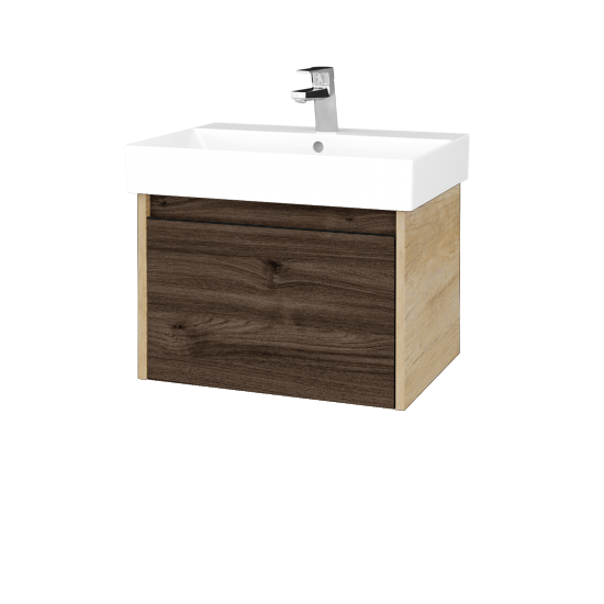 Kúpeľňová skrinka BONO SZZ 60 umývadlo Glance - D15 Nebraska - Úchytka T33 - D25 Teak