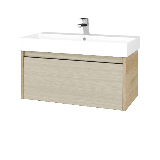 Kúpeľňová skrinka BONO SZZ 85 umývadlo Glance - D15 Nebraska - Úchytka T33 - D04 Dub