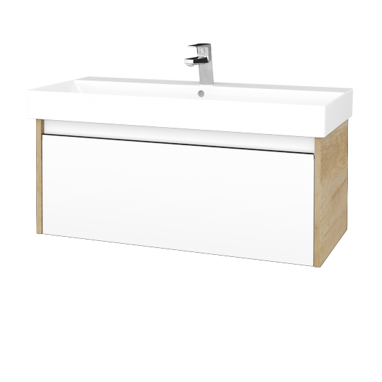 Umývadloá skrinka BONO SZZ 100 (umývadlo Glance) umývadlo Glance - D15 Nebraska - N01 Biela lesk