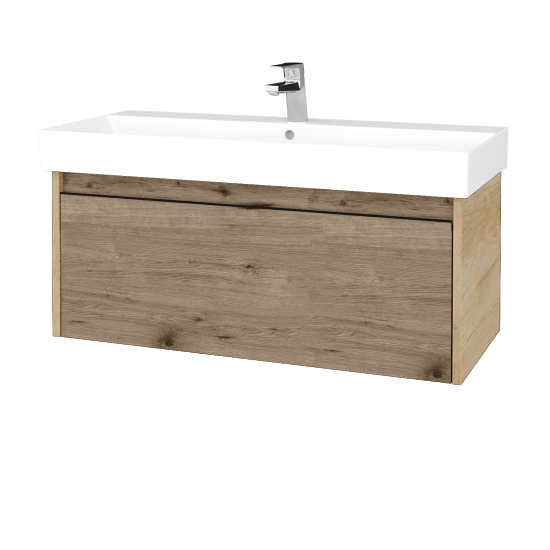 Umývadloá skrinka BONO SZZ 100 (umývadlo Glance) umývadlo Glance - D15 Nebraska - Úchytka T33 - čierna mat - D23 Herkules